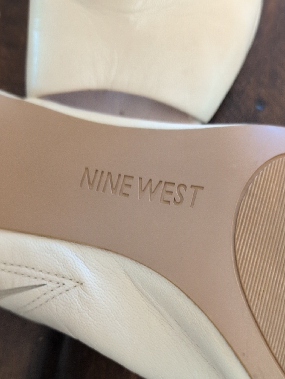 Nine West Cream Open-Toe Heels - Picture 2 of 5